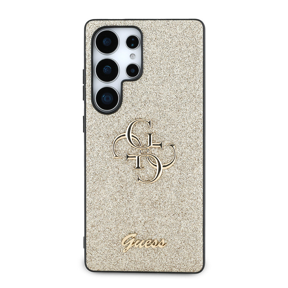 Guess Galaxy S25 Ultra Orjinal Lisanslı 4G Büyük Metal Logolu Glitter Kılıf Guess Galaxy S25 Ultra Orjinal Lisanslı 4G Büyük Metal Logolu Glitter Kılıf